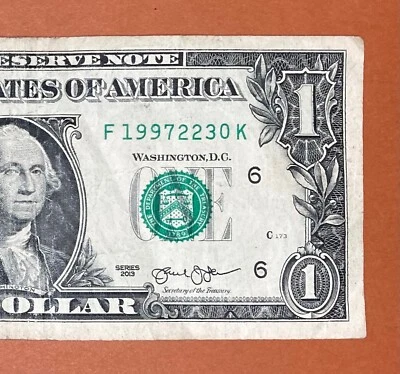 1997 February 23 (F 19972230 K) Birthday Note $1 One Dollar Bill (1997 / 2/ 23_) - Image 1 of 3