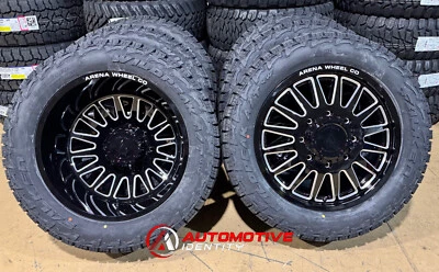22" Arena A110 Rival Dually Wheels 34" Falken AT Tires 8x210 GMC Sierra HD 3500 - Image 1 of 4