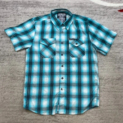 Camisa Dixxon Flannel Company Dogtown Mediana Azul Blanco Bambú Sombra Cuadros Para Hombres Foto 1 de 4