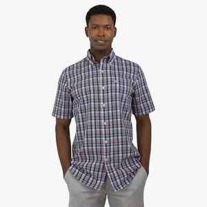 Chaps Everyday Performance Shirt Short Sleeve Stretch Button Down Plaid S XXL - Picture 1 of 6