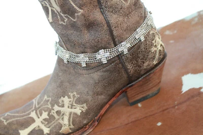 Pulsera bota Western para mujer 16,5 X 1/2 pulgadas vaquera rodeo bling cristal ajustable Foto 1 de 4