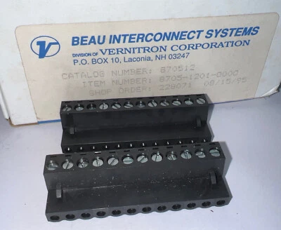 Screw Through Terminal Block 12 Position By Beau Interconnect Sys Cat No. 870512 - Image 1 of 4