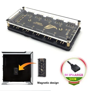 5V 3Pin Light Control RGB Hub SATA Independent Power Supply with Case+50CM Cable - Picture 1 of 5