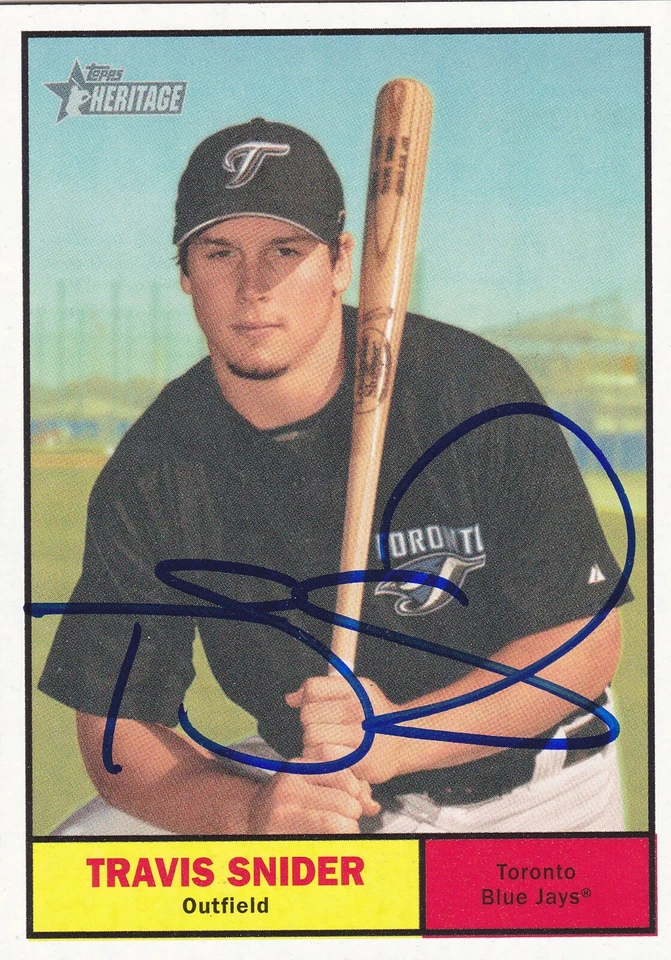 TRAVIS SNIDER TORONTO BLUE JAYS SIGNED CARD PITTSBURGH PIRATES BALTIMORE ORIOLES - Image 1 of 1