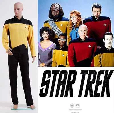 Disfraz de Cosplay Star Trek The Next Generation TNG Azul Amarillo Rojo Uniforme Foto 1 de 4