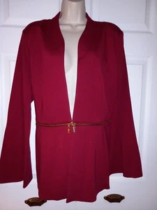 New IMAN Women's Zip Apart Jacket with Long Bell Sleeves size XL - Picture 1 of 8