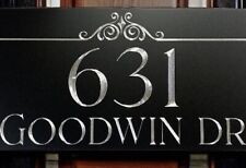 Engraved Personalized Custom House Home Number Street Address Metal 12x6 Sign