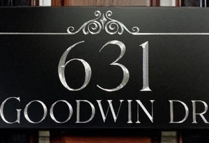 Engraved Personalized Custom House Home Number Street Address Metal 12x6 Sign - Picture 1 of 13