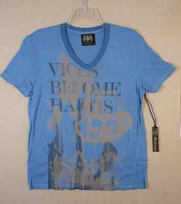 Camiseta Original Vintage Marca Salvage "Keep Out" Azul V51T493V Talla L Cuello en V Foto 1 de 4