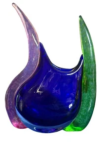 Young and Constantin blau grün rosa Kunstglas Submerso Vase in neuwertigem Zustand - Bild 1 von 5