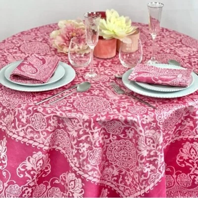BEAUVILLE, "GRAND SOIR" PEONY FRENCH LUXURY TABLECLOTH, 67" x 118", NEW IN BOX - Image 1 of 4