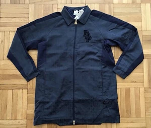 Size Medium Mens Puma Dapper Dan Water Repellent Full-Zip Rain Jacket Navy - Picture 1 of 7