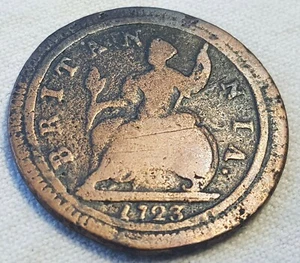 1723 Georg I Half Penny Kupfermünzen Lot HP08 - Bild 1 von 4