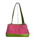 Tommy Hilfiger Purse Handbag Shoulder Bag Women Small Pink Canvas Green Croc
