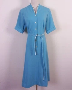 vintage 60s 70s Lady Laura by Toni Todd Polyester Dress Belted Shirtdress SZ 16 - Picture 1 of 7