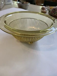 Vintage Federal Glass Ribbed Amber Nesting Bowl Foot Base Line GEG In 1938 - Picture 1 of 4