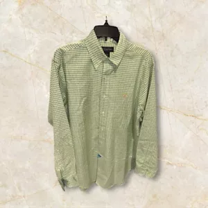Camisa Brooks Brothers Para Hombre Mediana Supima Algodón Logo Cuadros Guinga Preppy Usada en Excelente Condición - Imagen 1 de 4