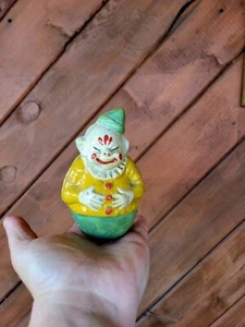 Antique Schoenhut German Paper Mache Roly Poly Clown Toy 4 1/2" Tall - Picture 1 of 10