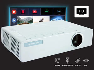 3LCD Projector for Home Cinema, Gaming, Movies, Compact Spaces - 3500 Lumens, HD - Picture 1 of 8