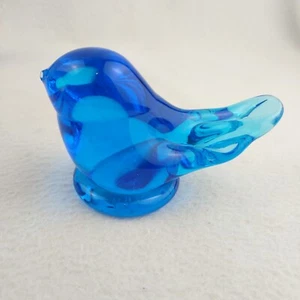 Bluebird Of Happiness Art Glass Figurine Signed Leo Ward 1989 Terra Studios 3" - Picture 1 of 8