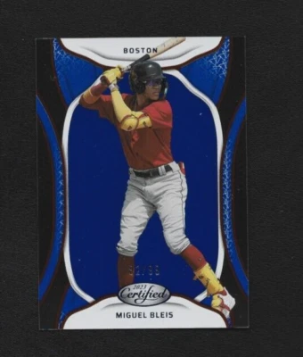 2023 Panini Chronicles Miguel Bleis Certified #44 Blue Parallel 82/99 Red Sox - Image 1 of 2