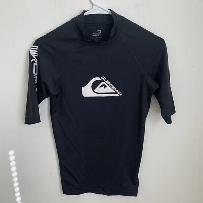 Camiseta Quicksilver masculina tamanho XS preta meia manga peito logotipo UVtech ciclismo - Imagem 1 de 4