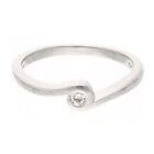 9Carat White Gold 0.15Ct Diamond Solitaire Ring (Size N) 4Mm Head