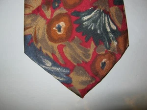 Andre Valetino SILK Tie Necktie 55 x 3.75 brown blue red 13970 - Picture 1 of 4