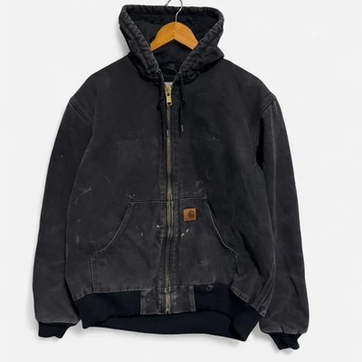 Vintage Carhartt J130 Black Faded & Distressed Jacket Sz M - Image 1 of 4