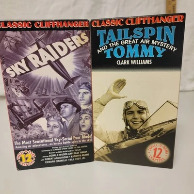 Classic Cliffhangers Sky Raiders 1941 12ch Tailspin Tommy 1935 12ch VHS  - Image 1 of 4