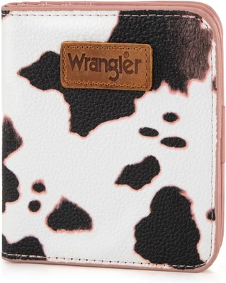 X Wrangler Small Cow Print Wallets for Women Slim Thin Wallet Card Cases Money O - Image 1 of 4