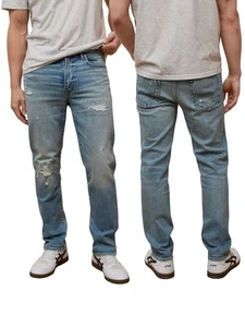 American Eagle Slim Straight Jeans AE EasyFlex Patched Mid Rise Men's 36 x 30 - Picture 1 of 5