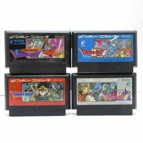 Famicom Dragon Quest 1+2+3+4 Soft Game Set Late Model FF Mark B Operation OK