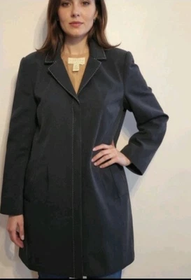 Chaqueta Blazer Plumero Para Mujer Norton McNaughton Talla 16 Azul Marino Hilo Marrón Foto 1 de 4