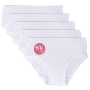 Solid White Snug Tagless Super Soft Cotton Underwear - Girls Underwear Briefs... - Picture 1 of 8