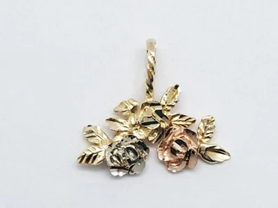 10K Solid Tri-color Gold Flower Cluster Pendant (AP1142798) - Image 1 of 4