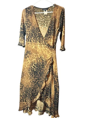 ABS small petite women’s animal print 3/4 sleeve maxi dress - Image 1 of 2
