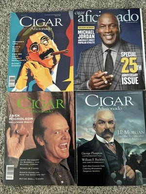 Cigar Aficionado Magazines Lot of 4 Michael Jordan Groucho Jack Nicholson Morgan Foto 1 de 4