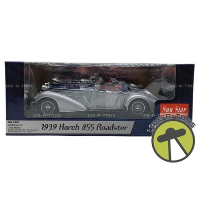 Sun Star 1939 Horch 855 Roadster Silver W Blue 1:18 Metal Die-Cast Vehicle 2403 - Image 1 of 4
