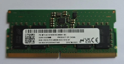 Micron 8GB 1RX16 PC5 4800B SC0-1010-XT DDR5 SODIMM Laptop Memory RAM - Image 1 of 1
