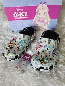 CROCS Disney Alice in Wonderland Classic Clog 211192 w/ Jibbitz Women 9 Men 7 - Picture 1 of 15