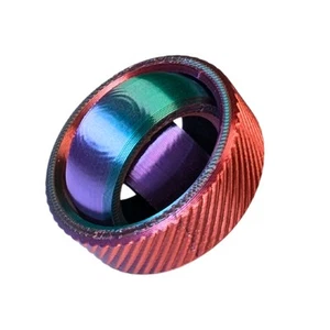 3D Printed Textured Gyro Fidget Toy - Purple Green Bronze Spinner Stress Relief - Picture 1 of 13