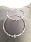 Large 8cms or 3inches Dia Diamante w Crystal Beaded Hoop Earring