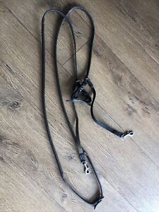 Balance Support Reins in Half Leather & Rubber Pony Size