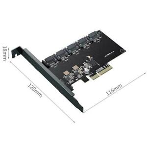 10-Port SATA PCIE 6Gb Internal Adapter Converter SATA Card Expansion NEW