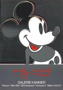 Cartel de exposición Mickey Mouse por Andy Warhol impresión artística galería cámara 1982 - Imagen 1 de 1