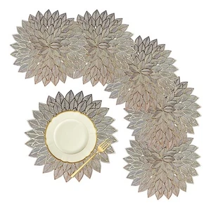Round Flower Dining Table Placemat 6 Piece Set for dining table - Picture 1 of 5