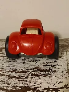 Vintage Structo USA Weird Wheels Red Toy Car Volkswagen Beetle VW Bug Vehicle - Picture 1 of 9