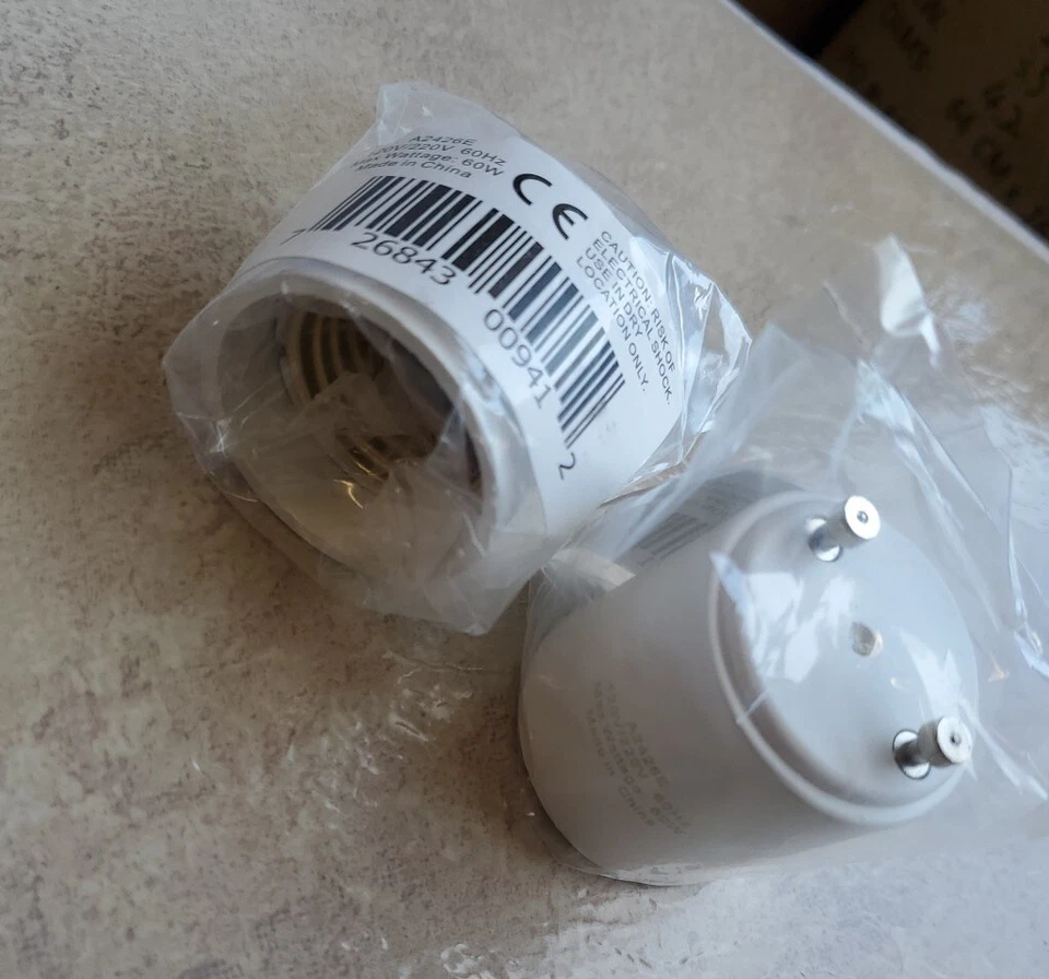 2 PACK Newhouse GU24 To Standard E26 / E27 Base Light Bulb Socket Adapter A2426E - Image 1 of 4