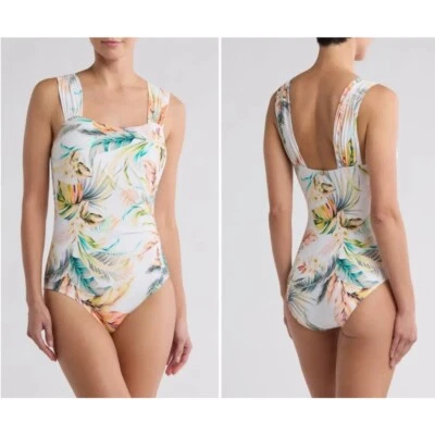 Traje de baño Jantzen Cabana Queen floral control de barriga de una pieza sin sujetador de alambre 28W Foto 1 de 4